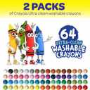 Crayola Washable Crayons for Kids - 64ct (2 Boxes), Classroom School Supplies, Bulk Crayons for Toddlers, Spring Arts & Crafts 