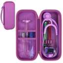 Stethoscope Case Compatible with 3M Littmann Classic III Monitoring/Lightweight II S.E/Cardiology IV Diagnostic/MDF Acoustica Stethoscopes, Extra Pocket for Doctor & Nurse Accessories (Dark Purple)