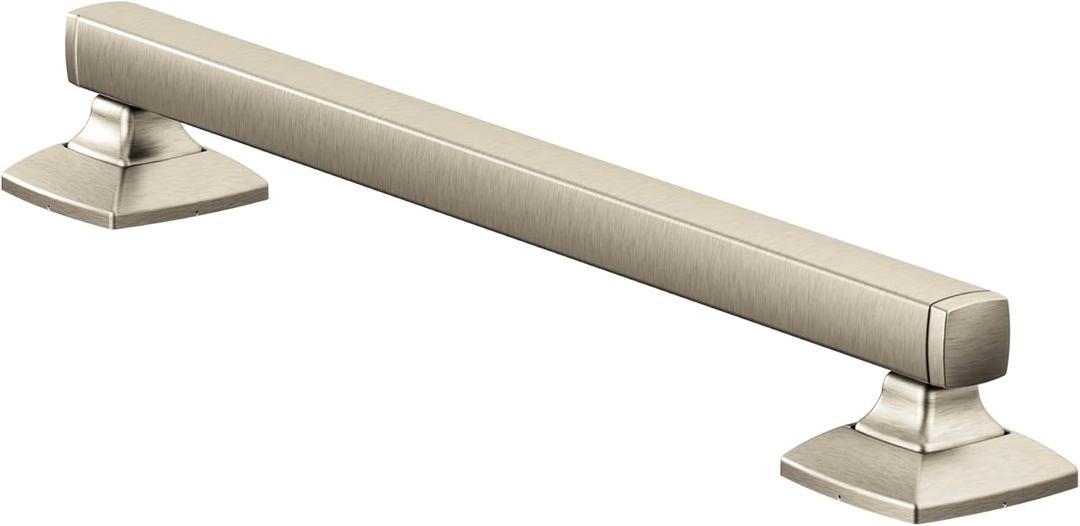 Moen YG5112BN Bathroom Safety 12-Inch Stainless Steel Transitional Bathroom Grab Bar, Brushed Nickel
