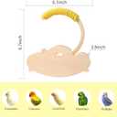 Wooden Bird Perch Stand Rocker with Cotton Rope - Enrichment Interactive Spinning Swing Perch for Cockatiels Conures Lovebirds Parrotlets Budgies - Yellow