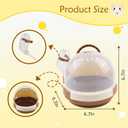 Hamster Carrier Cage PortableCages Small Animals Carry Travel Case with Water Bottle Plastic BreathableGuinea Pig Outgoing Cage for Dwarf Hamster Ferret Chinchillas Hedgehog (Brown)