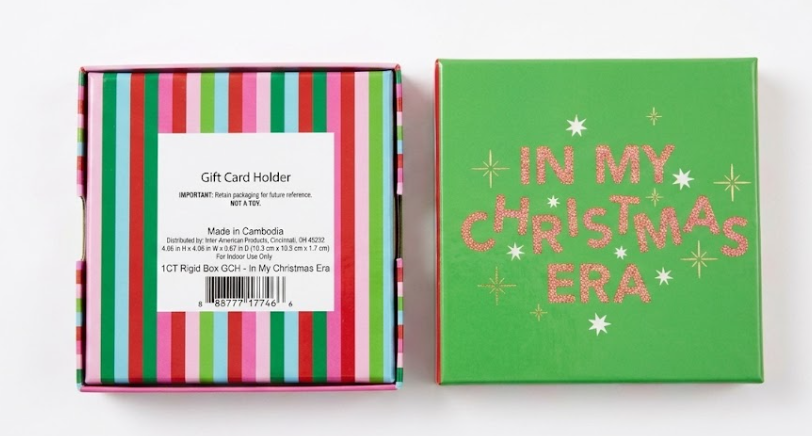 2 x In My Christmas Era Gift Card Holder (10.3cm x 10.3cm x 1.7cm)