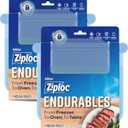 Ziploc Endurables Medium Pouch, 2 Cups, Reusable Silicone Bags and Food Storage Meal Prep Containers for Freezer, Oven, and Microwave, Dishwasher Safe, 2 Pack