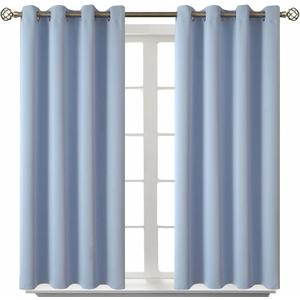 BGment Blackout Curtains for Living Room - Grommet Thermal Insulated Room Darkening Curtains for Bedroom, 2 Panels of 52 x 45 Inch, Spa Blue