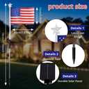 6 Flag Lights 4th of July Decorations 8 Lighting Modes, 6-in-1 American Flag Solar Lights, Memorial Day Decorations with Red White and Blue Lights for Independence Day Path Garden Decor Yard Pathway