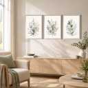 Botanical Wall Art Canvas Prints Set of 3 Framed Floral Pictures Decor 24x16