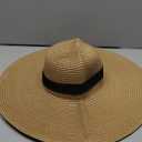 Senker Fashion Sun Hats for Women Oversize Wide Brim Straw Beach Hat Floppy Foldable Roll-Up Summer Vacation UPF 50+ (Large, Khaki)