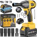 4.0Ah Battery Cordless Impact Wrench, Brushless 1/2 Impact Gun, 320Ft-lbs(430N.m) 20V High Torque Power Impact Driver, Electric Impact for Car Home