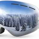 ZIONOR X Ski Goggles - OTG Snowboard Goggles Detachable Lens for Men Women Adult (A01-vlt 9% Whiteframe Silverlens)