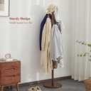 Coat Rack, Solid Wood Coat Rack Freestanding with 6 Hooks, Wooden Coat Tree Freestanding for Hats, Handbags, Coat Stand for Entryway, Bedroom, Hallway - Ideal Gift (Walnut)