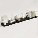 Fun Memories 72 Inch Floating Shelves for Wall, 8 Inch Deep Floating Shelf, Large Shelves with Invisible Bracket for Books|Storage, Rustic Wood Wall Shelf for Bedroom, Kitchen, Living Room, Black