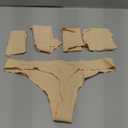 voenxe Seamless Women Underwear Thongs,No Show Ladies Thong,No Line Workout Breathable Comfortable Panties,Soft Undies,5-Pack (Medium), Apricot