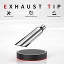 Richeer 2pcs 2.5 to 4 inch Exhaust Tip, 2 1/2" Inlet 4" Outlet 18" Overall Length Stainless Steel Exhaust Tip Universal for Vehicles with 2.5" O.D. Tailpipe, Weld On