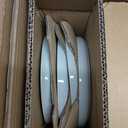 24 Piece Dinnerware Sets for 8 - Modern Style Stoneware Dinnerware Set - Microwave Safe Dinner Plates and Bowls Sets for 8, Ceramic Dish Set, Bowl and Plate Sets for 8, Beige Light Blue Set for 8