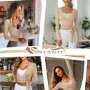 Sweetyweee Women Wrap Tie Tops Lightweight Slim Fit Ballet Pilates Yoga Workout Active Shirts Long Sleeve V Neck Casual Tees(Khaki,X-Large) (Beige, XL)