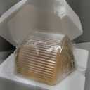 XIRYTUH 9.8” x 11.8”Amber Glass Pendant Lights with Brass Base, Vintage Stripe Ceiling Hanging Lamp, Adjustable Height Lighting Fixture for Kitchen Island Dining Room Bar(Amber)