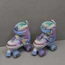 NEMONE Mermaid 4 Size Adjustable Light up Roller Skates for Girls, Blue Purple Skates for Toddlers, Beginner Kids Roller Skates Indoor Outdoor, 28-31 EU