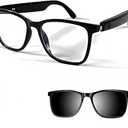 HJX 2-in-1 Smart Glasses for Women, Bluetooth Glasses for Women/Men with Speaker, Unisex Sunglasses, Blue Light Blocking & Polarized Lenses, Hands-Free Calls, UV400 Protection for Driving/Outdoor