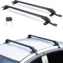 Universal 43" Roof Rack Cross Bars w/Locks, 165 lbs Capacity Heavy Duty Aluminum Car Roof Rack for Bare Roof, Adjustable Versatile Fit Cargo Bars for Kayaks Surfboards Bikes Baskets Tools