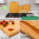 Greener Chef Luxury Wood Cutting Board 3-Piece Set with Vertical Grain Strength Technology - Extra Large Bamboo Cutting Boards for Kitchen with Deep Juice Grooves for Chopping - Lifetime Replacements