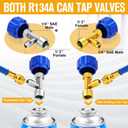 Yaocom 29 Pcs Automotive R1234YF Quick Couplers Kit, AC R1234YF Adapter and Self Sealing Can Tap Valve Core Remover R134a Adapters Coupler and Valve Core for Heating, Ventilation and Air Conditioning