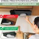 10 inch Paper Plate Dispenser Holder Bamboo Under Cabinet Vertical Rack for Kitchen Countertop Organizer Space Saver Shelf Lid Holder Counter Storage Can Dispenser Pantry Aid Caddy Estante (Black)
