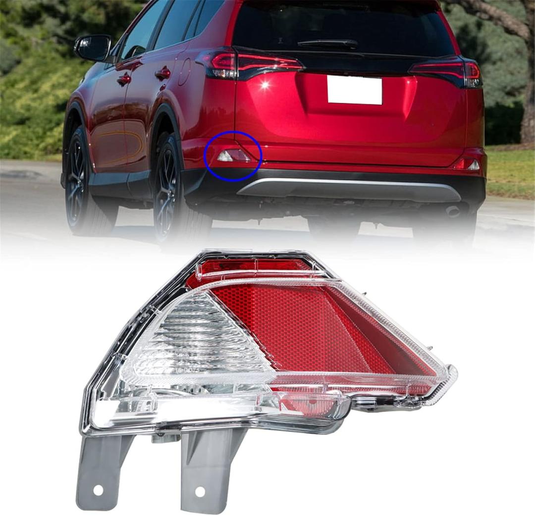 labwork Rear Bumper Reflector Stop Tail Light Brake Lamp Replacement for RAV4 2016-2019 Rear Left Side