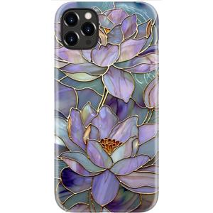 Goodon for iPhone 12 Pro Case/iPhone 12 Case Cute - Wireless Charging Compatible - Dual-Layer Hard Shell + Silicone Cover - Protective Phone Case, Trendy Designs for Women - Abstract Lotus