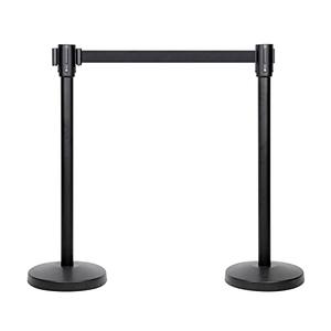 Amazon Basics Premium Crowd Control Stanchions with Easy Assembly, 6.5 foot Sturdy Retractable Belts, Black, Pack of 2 Amazon Basics Premium Crowd Control Stanchions with Easy Assembly, 6.5 foot Sturdy Retractable Belts, Black, Pack of 2