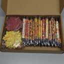 Qeeenar 80 Pcs Fall Leaf Sticky Notes and Pens Set, 20 Thanksgiving Maple Leaf Self Stick Note Pads Autumn Ballpoint Pens for Thanksgiving Harvest Office Classroom Activity Party Supplies