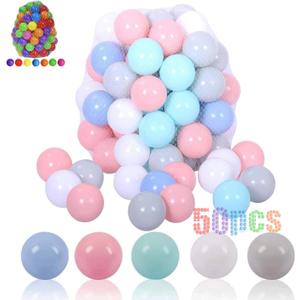 LANGXUN 50 100 200 Soft Plastic Ball Pit Balls for Kids, Gift for Baby Toddler Birthday Christmas, Ball Pit Play Tent, Baby Kiddie Pool Water Toys, Party Decoration