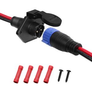 Trolling Motor Plug and Receptacle,12V/24V/36V/48V 2-Wire 8 Gauge 50A Trolling Motor Plug for Minn Kota Marine Boat,Male & Female Waterproof Quick Connect