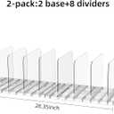 JOYZAN Stackable Purse Organizer for Closet, Adjustable Closet Purse Organizer, Clear Acrylic Shelf Dividers, Detachable Handbag Storage Separator Dividers for Home, Office - 2 Pack