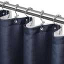 Shower Curtain and Liner Set with 12 Double Sided Shower Curtain Hooks, 3 in 1 Shower Curtain Set, Cloth Shower Curtains for Bathroom,Waterproof, Navy Blue 72" W*72" H