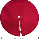 36 Inch Christmas Tree Skirt, Chunky Rustic Twisted Woven Round Tree Skirt with Tie Closure for Family Gatherings, Holiday Parties, Christmas Decorations (Red)