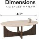 Honyee Oval Coffee Table 47 Inch, Travertine-Look Living Room Center Table,
Spacious 47-Inch Oval Surface，Warm Travertine-Look Texture，Sculptural Curved Cross-Leg Base，Quick 15-Minute Assembly