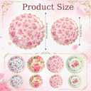 Pasimy 64 Pcs Floral Vintage Plates Paper Tea Party Tableware Set 9 Inch and 7 Inch Plates for Tea Party Birthday Baby Shower Wedding Bachelorette Supplies (Rose)