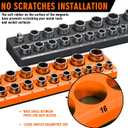 Magnetic Socket Organizer Holder Set 8-Piece Tool Organizers Including 1/4", 3/8" and 1/2" Drive Socket Holder Metric & SAE 207 Pieces Socket Trays (Sockets are not Included)