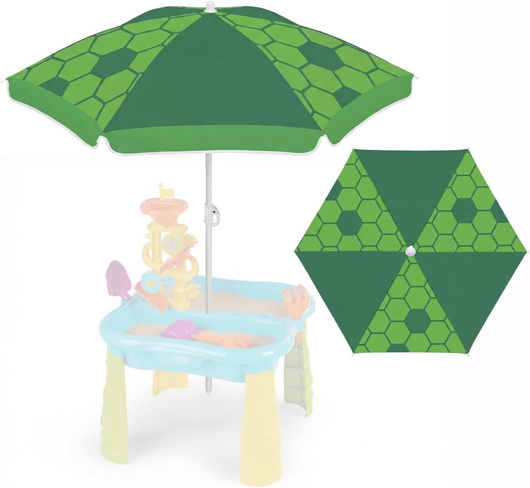 Dansydaisy Beach Umbrella for Water Table, Picnic Table Shade, 47 Inch Replacement Portable Outdoor Umbrella, UV Protection for Sand Play Camping Patio Garden, Tables Not Included