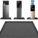 Water Cooler Mat  19.7" x 19.7" Silicone Water Dispenser Mat for Floor & Countertop, Spill-Proof & Waterproof Tray for Coffee Maker, Kitchen, Pets, Office Use (Black, 19.7' * 19.7')