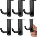 Angoily Headphone Stand Hanger for Monitor Desk Mount Adhesive Headset Holder Organizer for Over-Ear Gaming Headphones Compact 3.14X2.36X1.18 Inch Black Plastic Includes 5 Pieces