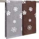 Preboun 2 Pcs Winter Hand Towels Christmas Snowflakes Bathroom Towels Cotton Soft Absorbent Bathroom Kitchen Decoration for Drying, Cleaning, Cooking, 13.7 x 29.5inch