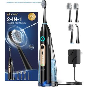 Professional Electric Toothbrush with Water Flosser, 3 Brush Modes & 5 Floss Speed for Teeth Cleaning
