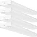hykolity 4 Pack 4FT LED Wraparound Light 40W 4 Foot LED Shop Lights for Garage, [2-lamp 32W Fluorescent Equiv.] 4400lm 4000K Wrap Light, Flushmount Office Ceiling Light Fixture ETL Listed, 4 Ft | 5.7 Inch