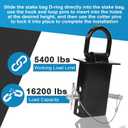 16200lbs Trailer Stake Pocket D Rings 6Pcs Heavy Duty Removable Stake Pocket Tie Downs for Flatbed, Trucks, Trailers w/ 1/2" Anti-Loss Cord