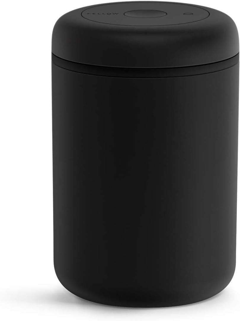 Fellow Atmos Vacuum Coffee Canister & Food Storage Container - 1.2 Liter Canister holds up to 16 oz of Coffee Beans - Airtight Food Storage Containers -1.2 Liter - Matte Black