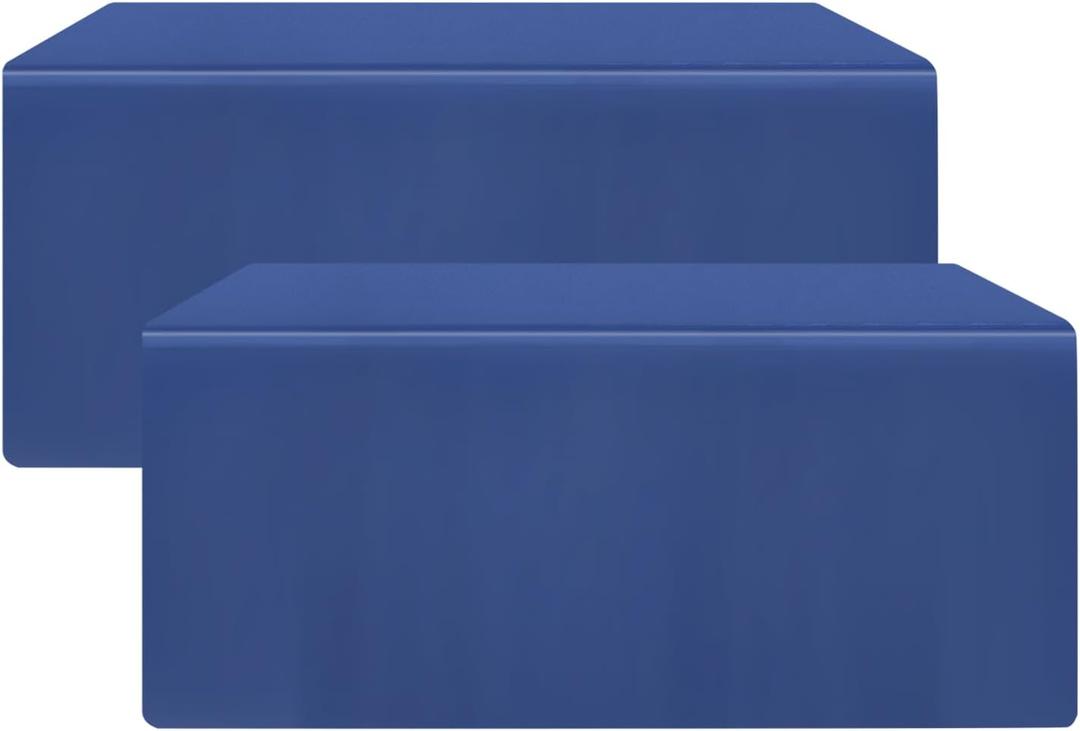 2 Pack Fitted Table Clothes-96 x 30 Inch Rectangle Tablecloths for 8 Foot Tables , Washable Polyester 8FT Table Cover for Parties, Holiday Dinner, Wedding, Trade Show (8FT | 2 Pack, Royal Blue)