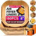 Air Fryer Liners Disposable 150Pcs, 8" Square Parchment Paper Liner for Air Fryer, Baking, Roasting and Microwave, Non-Stick Airfyer Liners Accessories