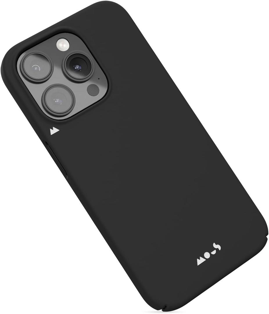 Mous for iPhone 15 Pro Max Case MagSafe Compatible - Super Thin Magnetic Phone Cover - Black