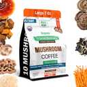 Strong Organic 10 Mushroom Coffee (7 Oz, 60 Servings) - Great Tasting Arabica Instant Coffee Infused with 10 Magical Superfoods: Lion's Mane, Reishi, Chaga, Cordyceps, Shiitake, Maitake, Turkey Tail, and King Trumpet (EXP 08/01/26)